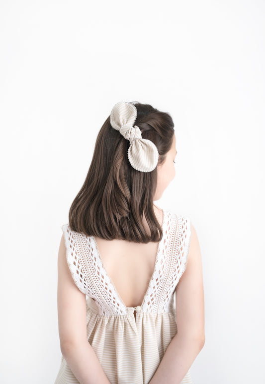 VESTIDO RAYAS TIRANTE BOLILLO