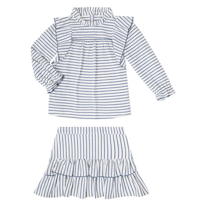 FALDA Y BLUSA RAYA PUNTO