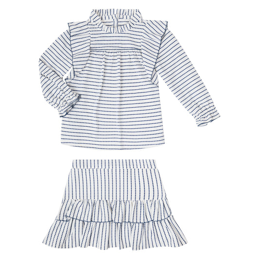 FALDA Y BLUSA RAYA PUNTO
