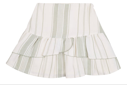 CONJUNTO BLUSA Y FALDA RAYAS VERDE