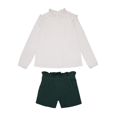 CONJUNTO SUDADERA BLUSA Y SHORT VERDE