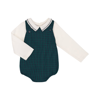 RANITA CUADROS VERDES CAMISA BLANCA