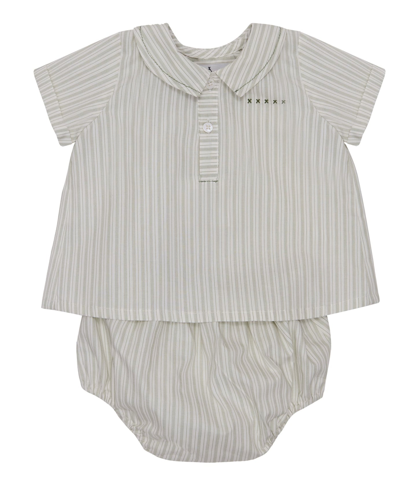 CONJUNTO CAMISA Y CALZON RAYAS VERDES