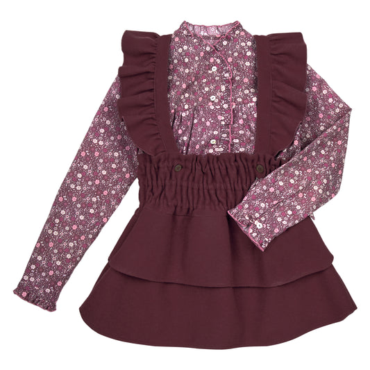 CONJUNTO FALDA TIRANTES CON BLUSA
