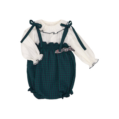 RANITA CUADROS BLUSA BLANCA NIÑA
