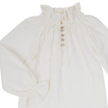 FALDA GRIS Y BLUSA RAYAS OFF WHITE