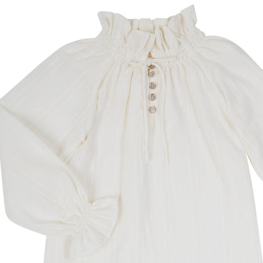 FALDA GRIS Y BLUSA RAYAS OFF WHITE