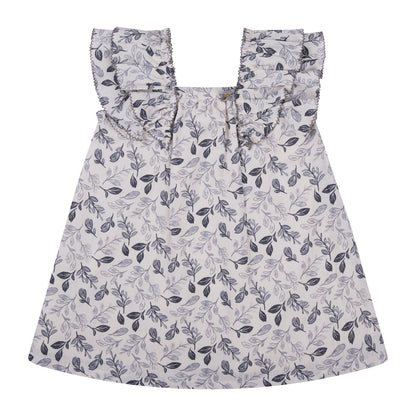 VESTIDO HOJAS GRIS
