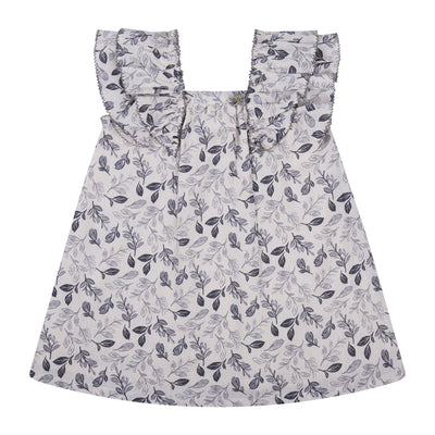 VESTIDO HOJAS GRIS