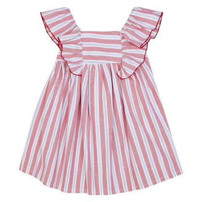 VESTIDO RAYAS ROJAS