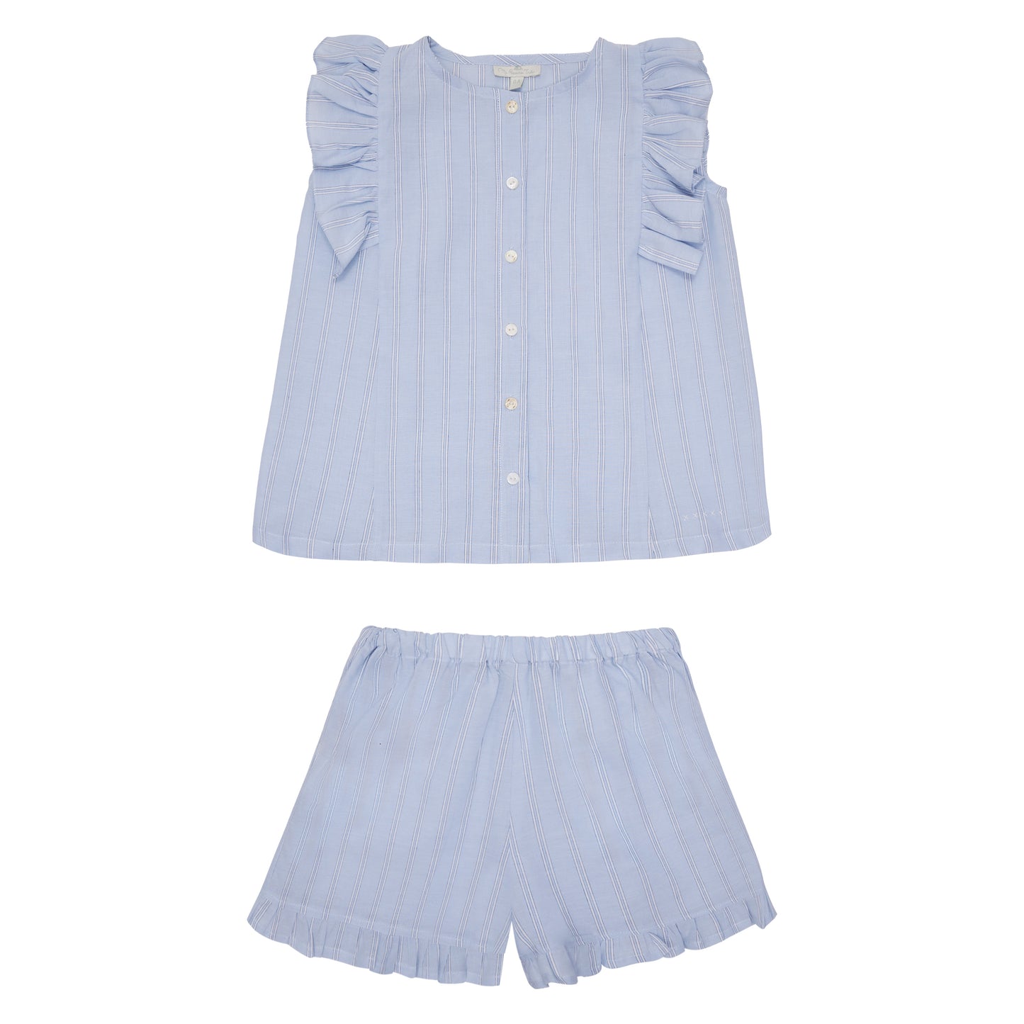 PIJAMA NIÑA  AZUL RAYAS