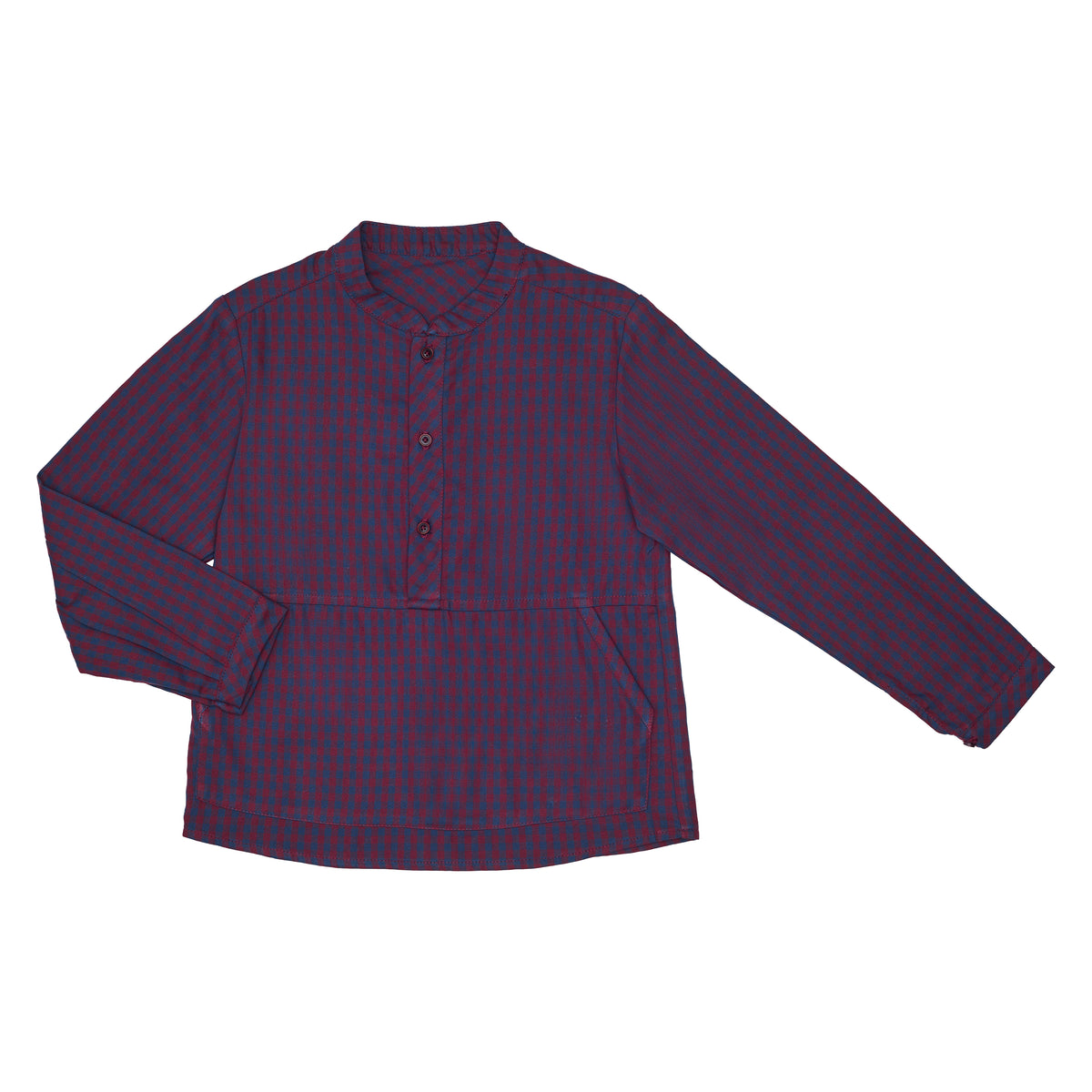 CAMISA CUADROS MARSALA Y MARINO