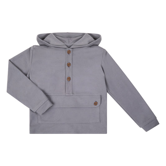 SUDADERA GRIS CAPUCHA