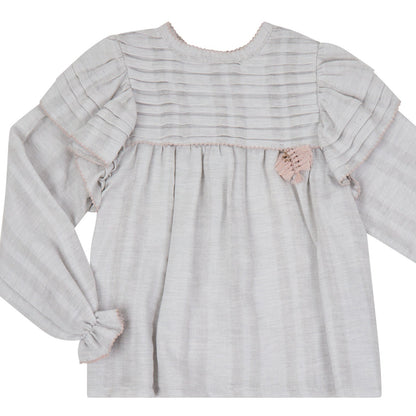 FALDA Y BLUSA GRIS PERLA