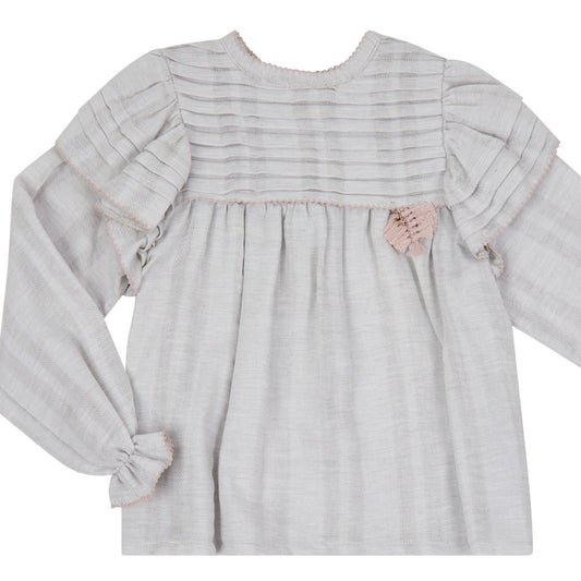 FALDA Y BLUSA GRIS PERLA