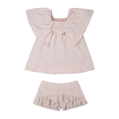 CONJUNTO BLUSA Y SHORT OLANES TEJIDOS