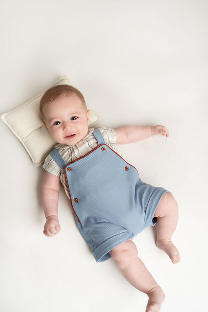 CONJUNTO CAMISA Y RANITA TIRANTES AZUL