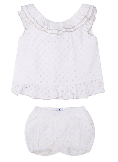 CONJUNTO BLUSA DOBLE OLAN Y SHORT OLANES