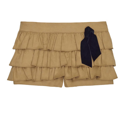 CONJUNTO BLUSA CUADROS Y SHORT FALDA OLANES