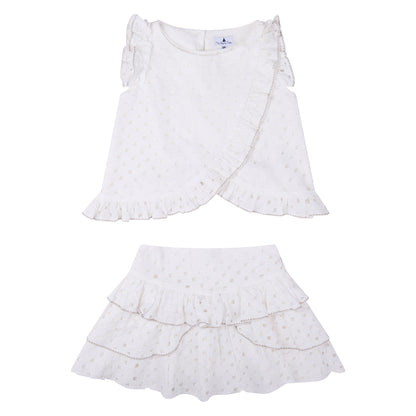CONJUNTO BLUSA Y FALDA BLANCA