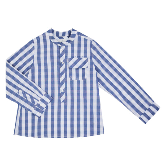 CAMISA CUADROS AZUL CIELO BLANCO