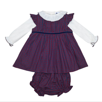 JESUSITO CUADROS MARSALA Y MARINO CON BLUSA