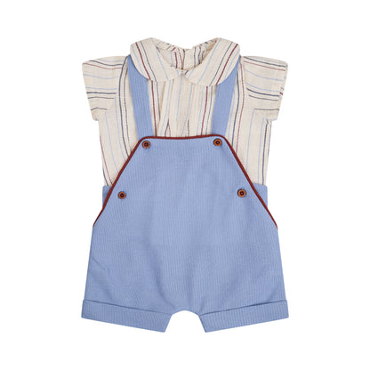 CONJUNTO CAMISA Y RANITA TIRANTES AZUL