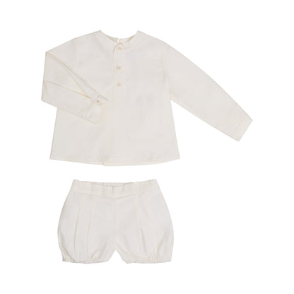 CONJUNTO CAMISA Y SHORT OFF WHITE