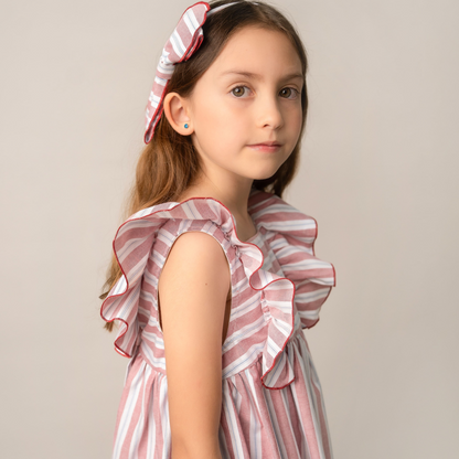 VESTIDO RAYAS ROJAS