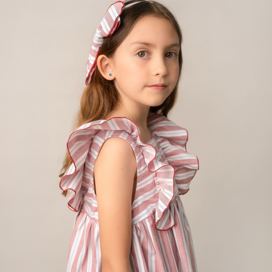 VESTIDO RAYAS ROJAS