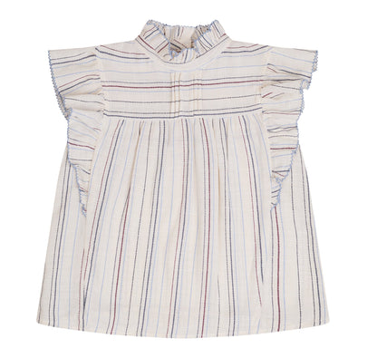 CONJUNTO BLUSA Y FALDA SHORT RAYAS