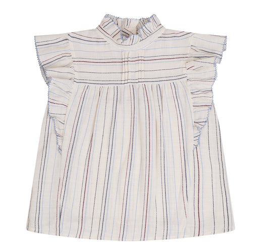 CONJUNTO BLUSA Y FALDA SHORT RAYAS