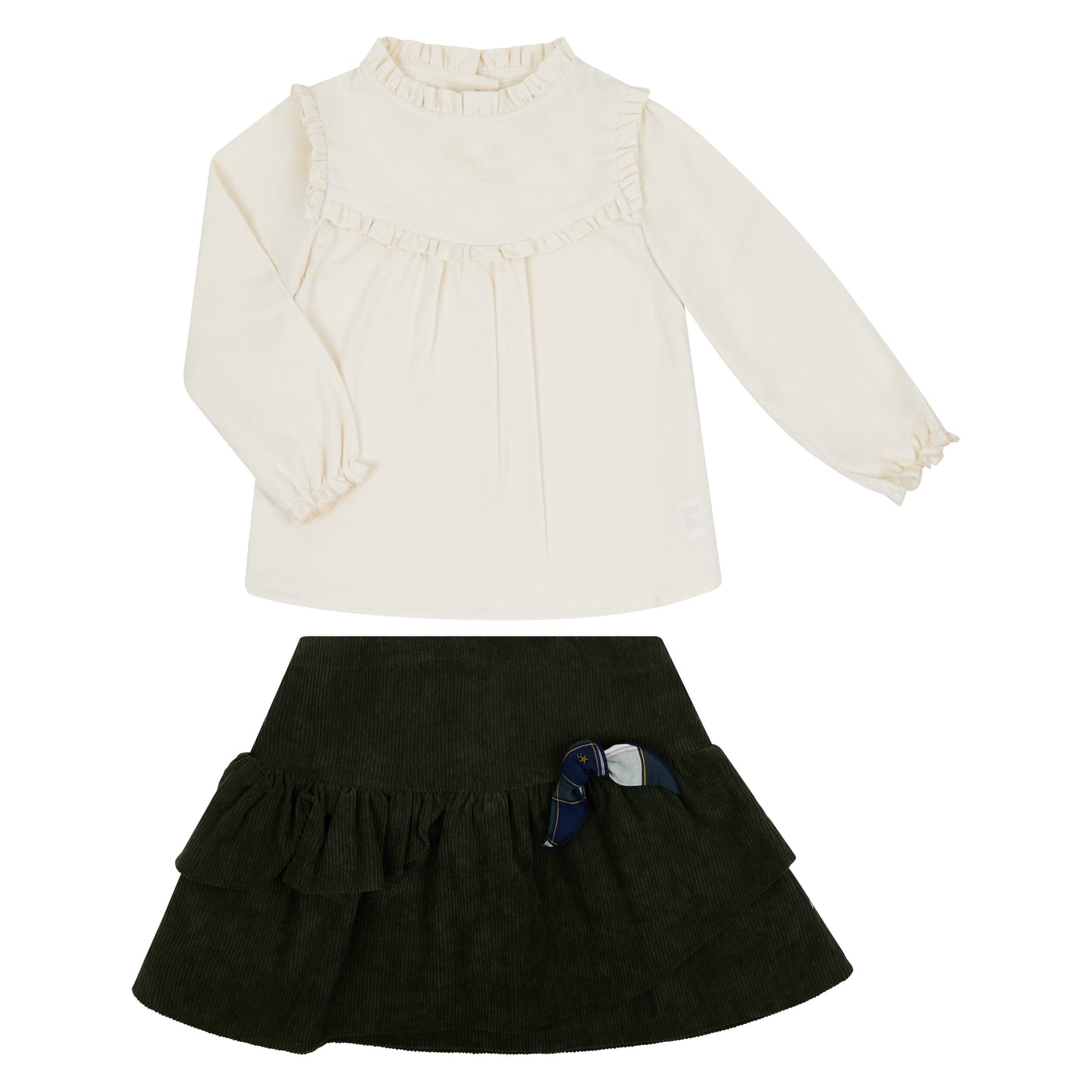 CONJUNTO FALDA PANA VERDE Y BLUSA