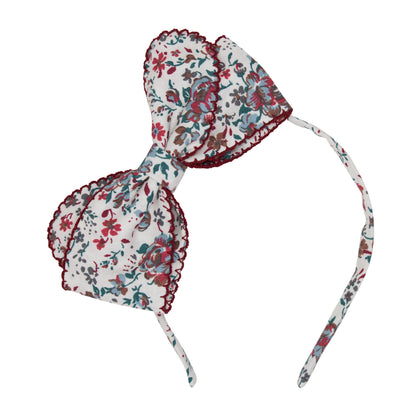 DIADEMA MOÑO FLORES ROJAS