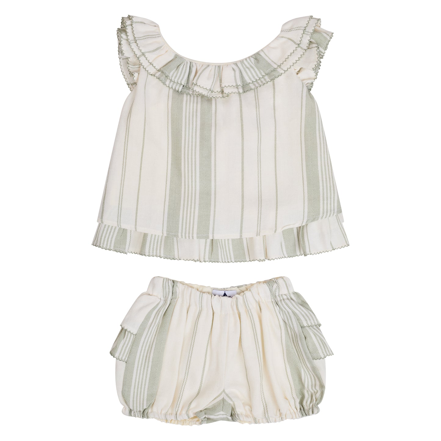 CONJUNTO BLUSA Y SHORT RAYAS VERDE