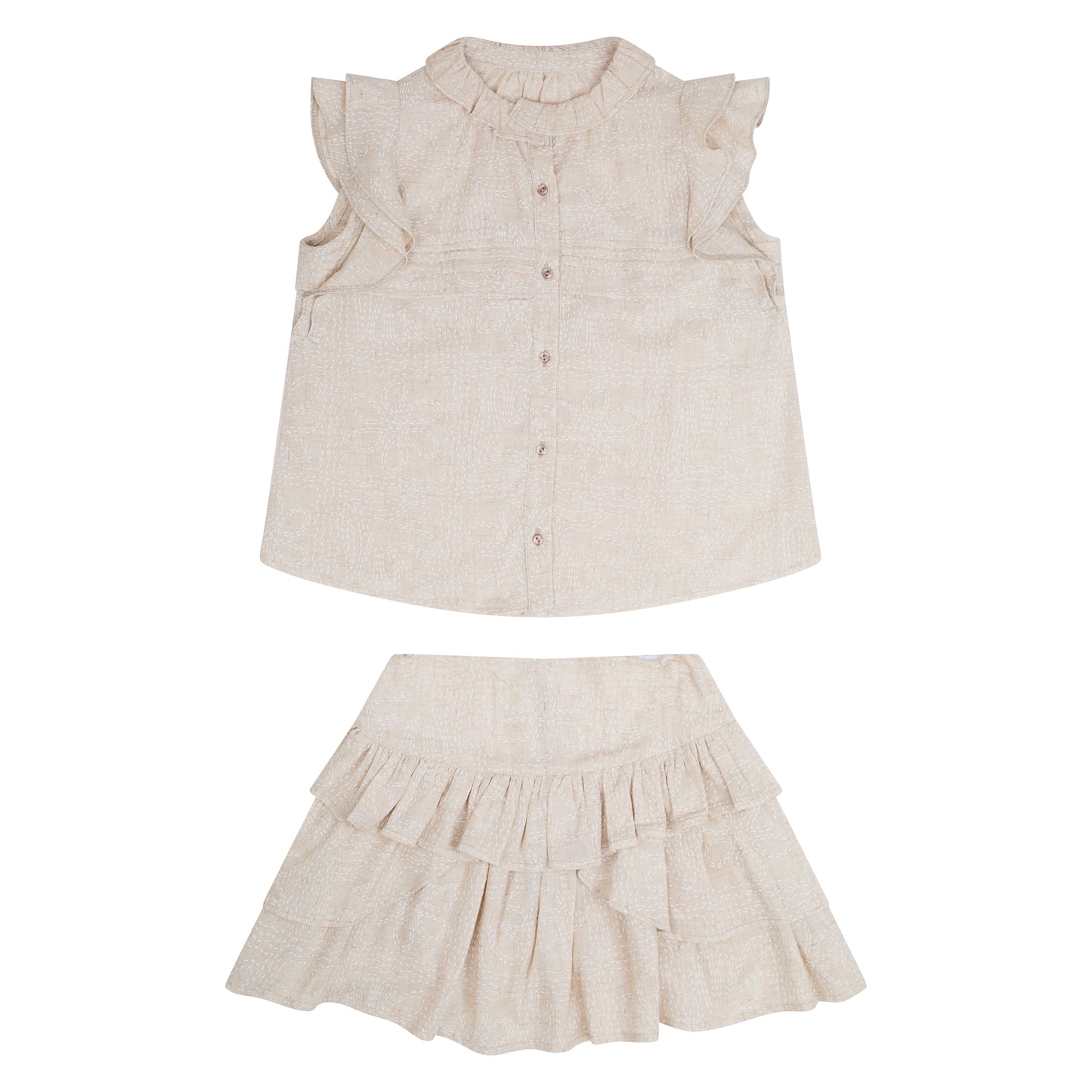 CONJUNTO BLUSA Y FALDA ARENA