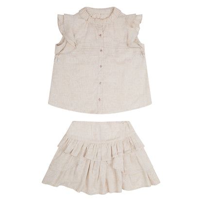 CONJUNTO BLUSA Y FALDA ARENA