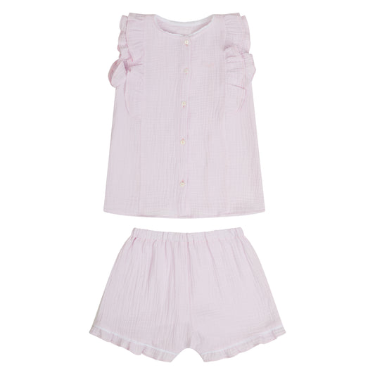 PIJAMA NIÑA SHORT ROSA