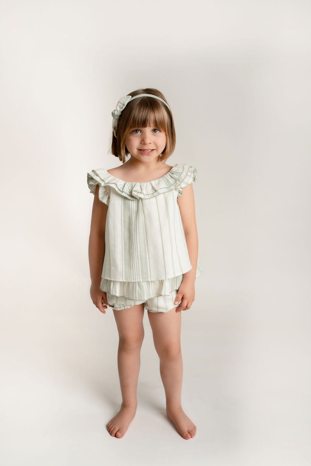 CONJUNTO BLUSA Y SHORT RAYAS VERDE