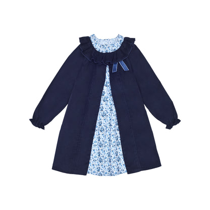 VESTIDO PANA Y FLORES AZUL NAVY