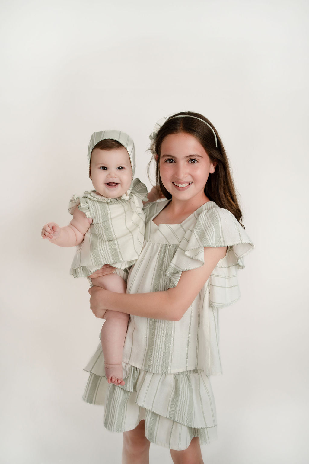 CONJUNTO BLUSA Y FALDA RAYAS VERDE