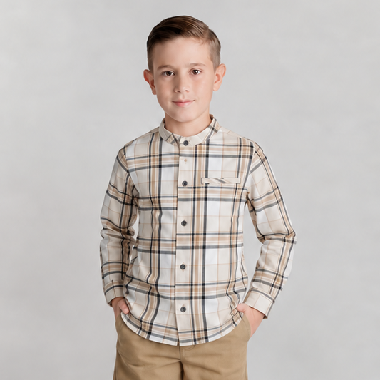 CAMISA CUADROS MOSTAZA