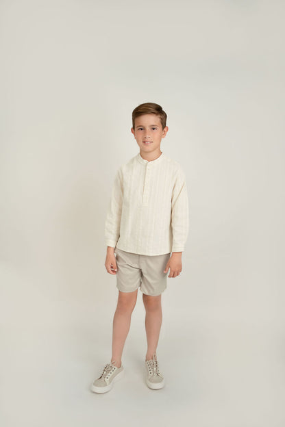CAMISA NIÑO HUESO