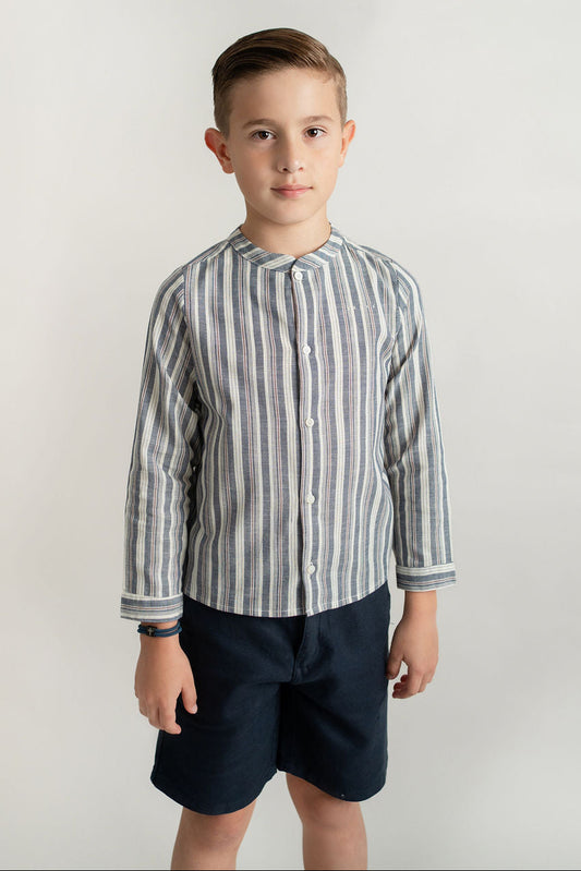 CAMISA RAYAS DENIM ROJO