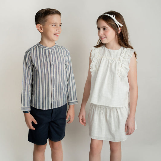 CAMISA RAYAS DENIM ROJO