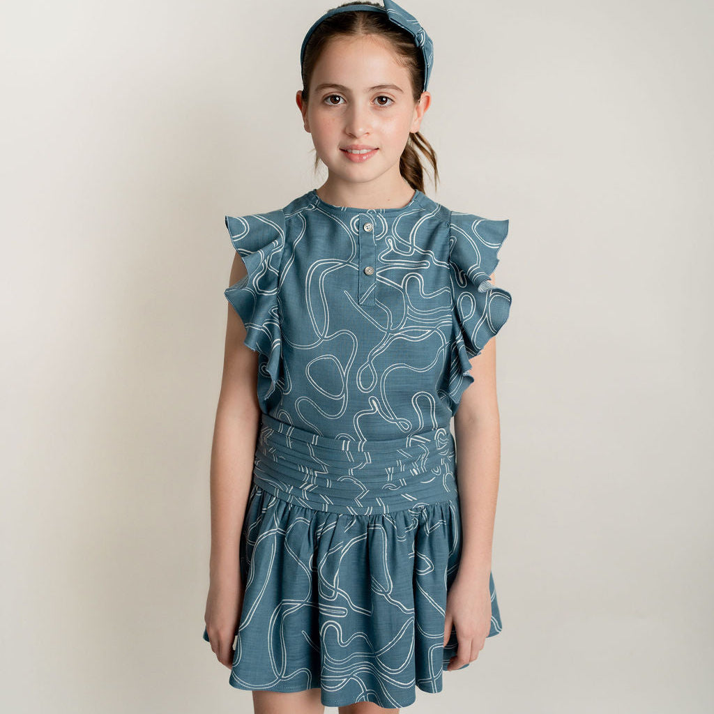 CONJUNTO BLUSA Y FALDA DENIM