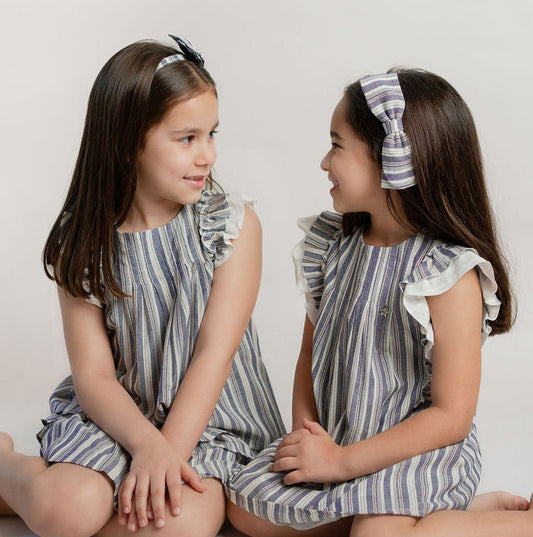 DIADEMA MOÑO RAYAS AZUL ROJO