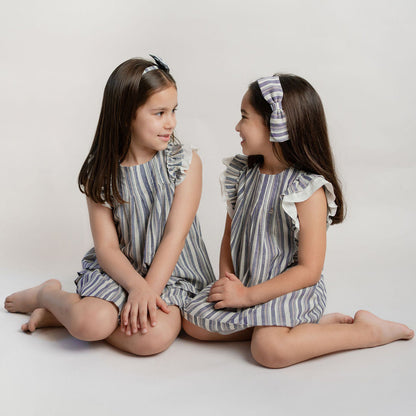 VESTIDO RAYAS AZUL ROJO