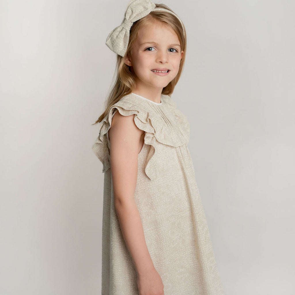 VESTIDO ALFORZAS ARENA