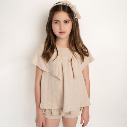 CONJUNTO BLUSA Y SHORT OLANES TEJIDOS